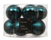 Kerstballen glas d6cm Emerald 10st