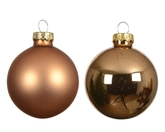 Kerstballen glas d7cm brandy 8st - afbeelding 2