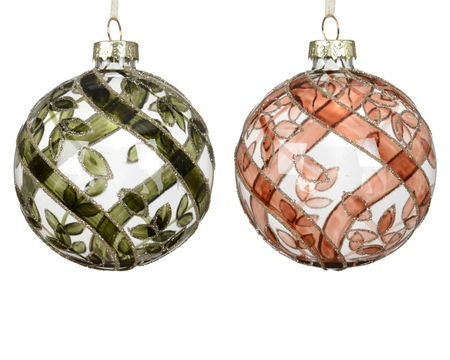Kerstballen glas d8cm a2 - afbeelding 1