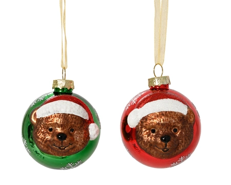 Kerstballen glas d8cm a2 - afbeelding 1