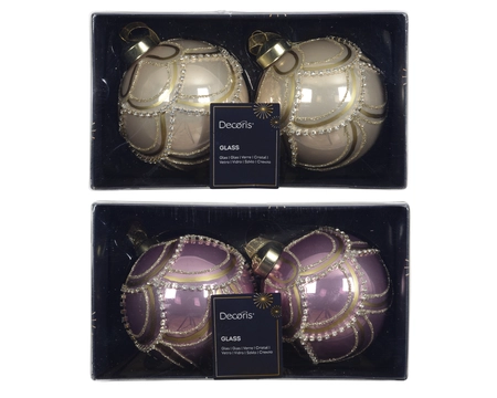 Kerstballen glas d8cm a2 2st - afbeelding 1