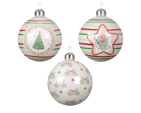 Kerstballen glas d8cm a3 - afbeelding 1