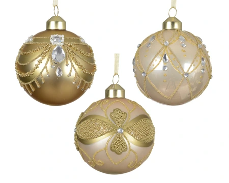 Kerstballen glas d8cm a3 - afbeelding 1