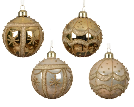 Kerstballen glas d8cm a4 - afbeelding 1