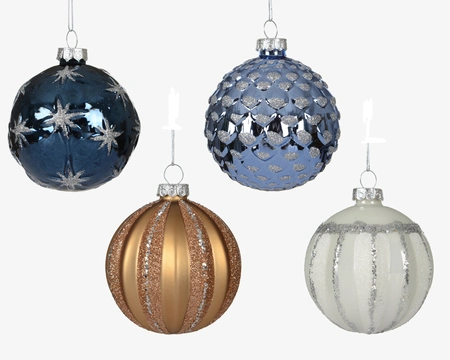 Kerstballen glas d8cm a4 - afbeelding 1