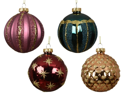 Kerstballen glas d8cm a4 - afbeelding 1
