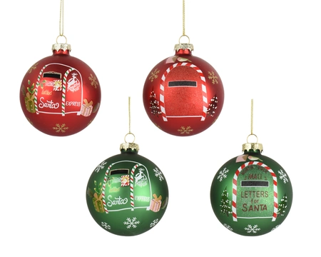 Kerstballen glas d8cm a4 - afbeelding 2