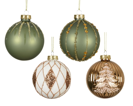 Kerstballen glas d8cm a4 - afbeelding 1