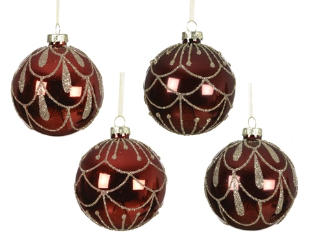 Kerstballen glas d8cm a4 - afbeelding 1