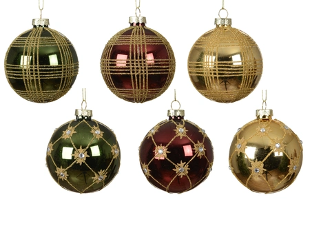 Kerstballen glas d8cm a6 - afbeelding 1