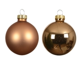 Kerstballen glas d8cm brandy 6st - afbeelding 2