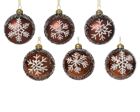 Kerstballen glas d8cm espresso a6 - afbeelding 1