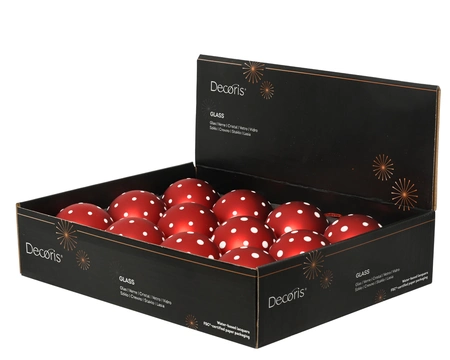 Kerstballen glas d8cm kerstrood a2 - afbeelding 2
