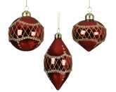 Kerstballen glas d8cm kerstrood a3 - afbeelding 1