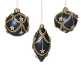 Kerstballen glas d8cm nachtblauw a3 - afbeelding 1