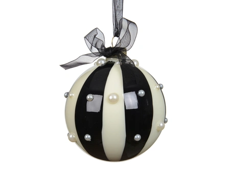 Kerstballen glas d8cm wolwit - afbeelding 1