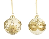 Kerstballen glas d8cm wolwit a2 - afbeelding 2