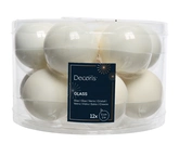 Decoris kerstballen gemaakt van glas wolwit 5 cm - afbeelding 1