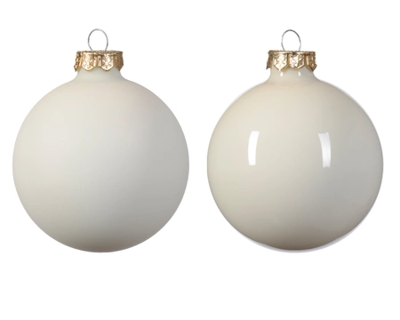 Decoris kerstballen gemaakt van glas wolwit 5 cm - afbeelding 2
