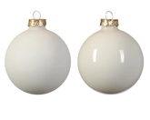 Decoris kerstballen gemaakt van glas wolwit 5 cm - afbeelding 2