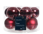 Decoris kerstballen van glas oxblood 5 cm