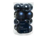 Decoris kerstballen van glas night blue 3,5 cm - afbeelding 1