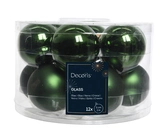 Decoris kerstballen glas pine green 5 cm - afbeelding 1
