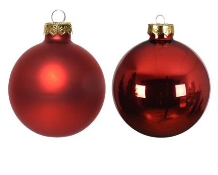 Decoris kerstballen glas christmas red 5 cm - afbeelding 2