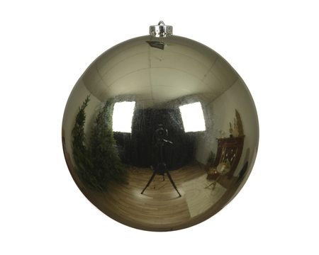 Decoris onbreekbare kerstbal polystyreen rosemary green 14 cm