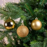 Decoris onbreekbare kerstballen lichtgoud 6 cm - afbeelding 3
