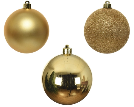 Decoris onbreekbare kerstballen lichtgoud 6 cm - afbeelding 4