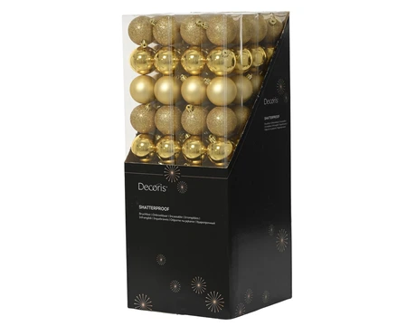 Decoris onbreekbare kerstballen lichtgoud 6 cm - afbeelding 5