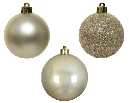 Decoris onbreekbare kerstballen polystyreen parel 6 cm - afbeelding 2