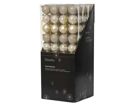 Decoris onbreekbare kerstballen polystyreen parel 6 cm - afbeelding 3