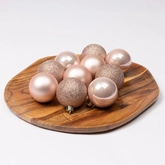 Decoris onbreekbare kerstballen blush pink 6 cm - afbeelding 3