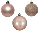 Decoris onbreekbare kerstballen blush pink 6 cm - afbeelding 1