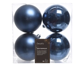 Decoris onbreekbare kerstballen night blue 10 cm - afbeelding 1