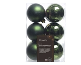 Kerstballen kunststof mix dia6cm dennengroen - afbeelding 1