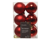 Decoris shatterproof kerstballen christmas red 6 cm - afbeelding 1