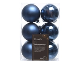 Decoris onbreekbare kerstballen night blue 6 cm - afbeelding 1