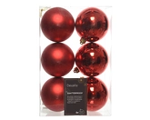 Decoris onbreekbare kerstballen rood 8 cm - afbeelding 1