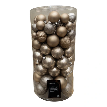 Kerstballen kunststof - Paars 100 stuks