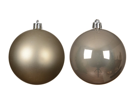 Kerstballen plastic d10cm Smokey prl 4st - afbeelding 2