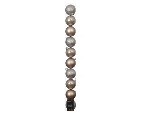Kerstballen plastic d6cm Smokey prl 10st - afbeelding 1