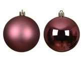Kerstballen plastic d8cm donker roze 6st - afbeelding 3