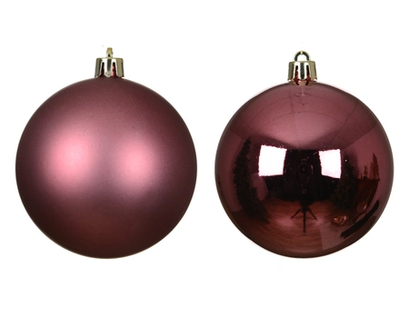 Kerstballen plc d10cm donker roze 4st - afbeelding 2