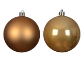Kerstballen plc d10cm karamel bruin 4st - afbeelding 2