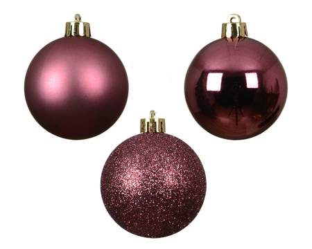 Kerstballen plc d6cm donker roze 10st - afbeelding 3