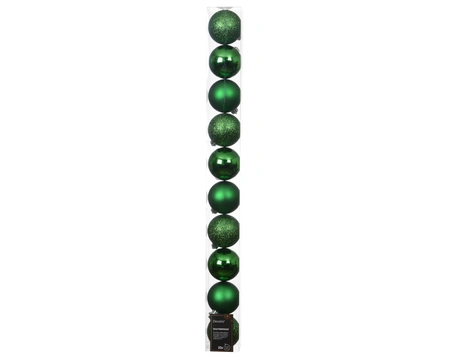 Kerstballen plc d6cm jolly groen 10st - afbeelding 1