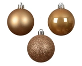 Kerstballen plc d6cm karamel bruin 10st - afbeelding 3